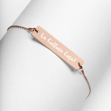 Load image into Gallery viewer, Engraved Silver Bar Chain Bracelet