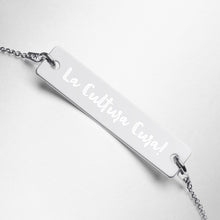 Load image into Gallery viewer, Engraved Silver Bar Chain Bracelet