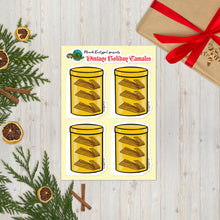 Load image into Gallery viewer, Vintage Holiday Tamal Can Sticker Sheet