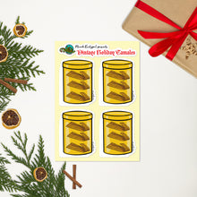 Load image into Gallery viewer, Vintage Holiday Tamal Can Sticker Sheet