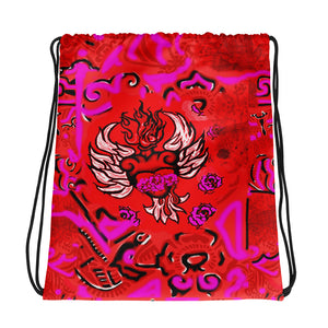 Flying Fiery Corazon Drawstring bag